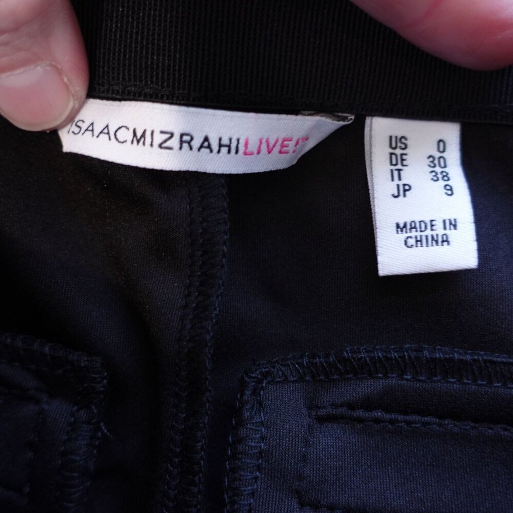 NWT Isaac Mizrahi Live! Faux Suede Straight Ankle Pants Sz 0 Black Pull On - Picture 7 of 11